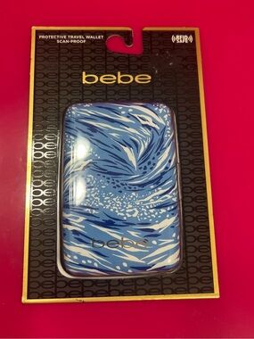 bebe Blue Swirl RFID Travel Card Case